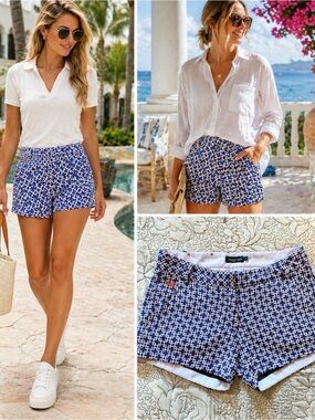 Southern Marsh Brighton Marrakesh Print Stretch Shorts Coastal Prep Sz 2💛